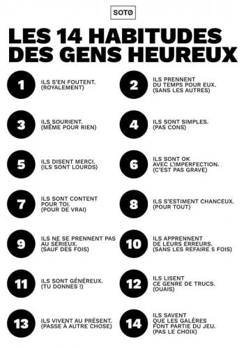 14 habitudes des gens heureux